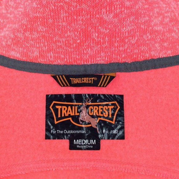 Trail Crest Fleece Jacket Womens Size Medium Hunting Blaze Pink Full Zip - Picture 10 of 10